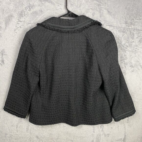 Women's Talbots Black Textured Tweed Jacket Size 10 Career Preppy Old Money - Picture 6 of 9